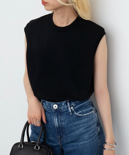 HANES（ヘインズ）の「【Hanes】KURO　スリーブレスTシャツ　HM3-B202（Tシャツ/カットソー・レディース・ブラック・S/M/L/XL）」の5枚目の写真