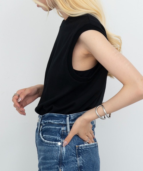 HANES（ヘインズ）の「【Hanes】KURO　スリーブレスTシャツ　HM3-B202（Tシャツ/カットソー・レディース・ブラック・S/M/L/XL）」の6枚目の写真