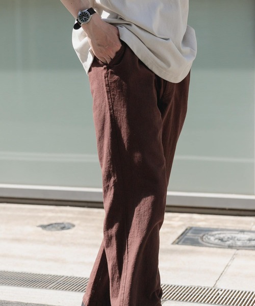 ITEMS URBANRESEARCH（アイテムズ アーバンリサーチ）の「『セットアップ対応』天然素材リネンコットンウエストイージーパンツ（その他パンツ・メンズ・ブラウン/アイボリー/チャコールグレー・MEDIUM/LARGE/X-LARGE）」の3枚目の写真