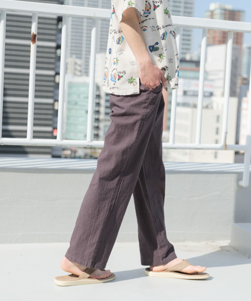 ITEMS URBANRESEARCH（アイテムズ アーバンリサーチ）の「『セットアップ対応』天然素材リネンコットンウエストイージーパンツ（その他パンツ・メンズ・ブラウン/アイボリー/チャコールグレー・MEDIUM/LARGE/X-LARGE）」の5枚目の写真