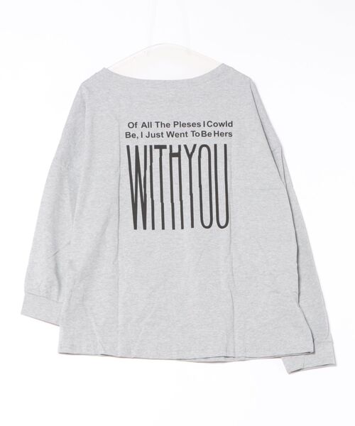THE HITSS(ヒッツ)の「BIGロゴ ナンバリング プリント 前後2WAY ワンショルダー ロングTシャツ(Tシャツ/カットソー・レディース・グレー/ワイン・FREE)」の3枚目の写真