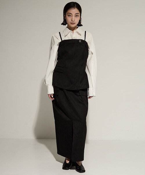 STUDIOUS（ステュディオス）の「【STUDIOUS/ステュディオス】Leaf Jacquard Skirt/リーフジャガードスカート（スカート・レディース・ブラック・1/2）」の4枚目の写真