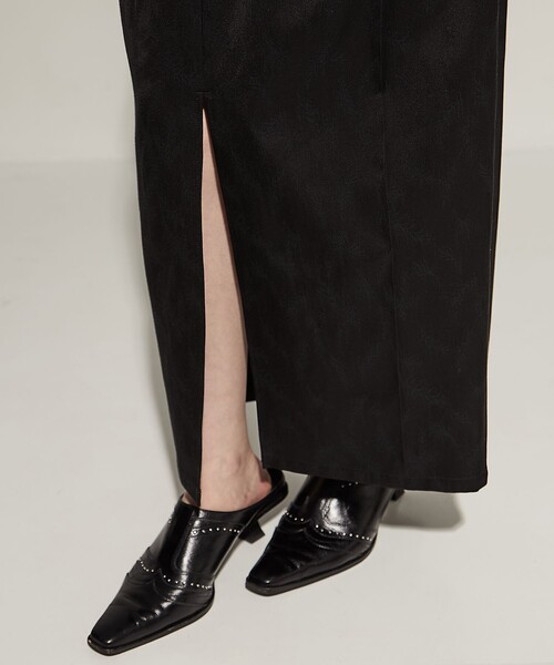 STUDIOUS（ステュディオス）の「【STUDIOUS/ステュディオス】Leaf Jacquard Skirt/リーフジャガードスカート（スカート・レディース・ブラック・1/2）」の10枚目の写真