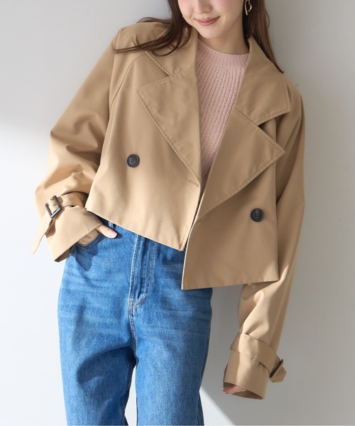 &. NOSTALGIA(アンドドットノスタルジア)の「【ZOZO限定】ショート丈トレンチコート(トレンチコート・レディース・ベージュ・M)」の2枚目の写真