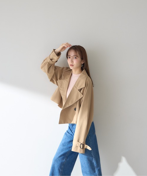 &. NOSTALGIA(アンドドットノスタルジア)の「【ZOZO限定】ショート丈トレンチコート(トレンチコート・レディース・ベージュ・M)」の3枚目の写真