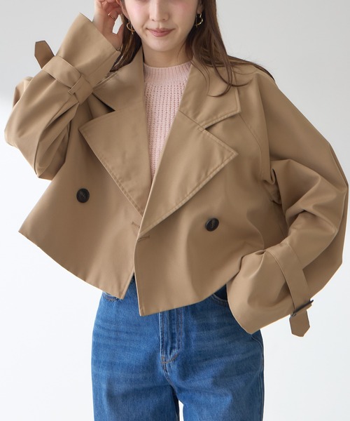 &. NOSTALGIA(アンドドットノスタルジア)の「【ZOZO限定】ショート丈トレンチコート(トレンチコート・レディース・ベージュ・M)」の8枚目の写真