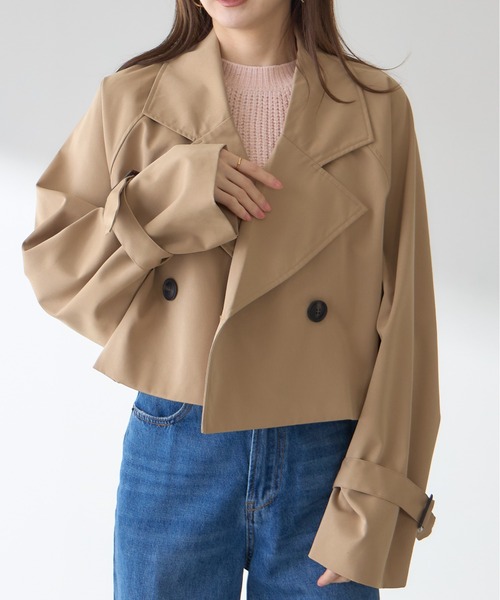 &. NOSTALGIA(アンドドットノスタルジア)の「【ZOZO限定】ショート丈トレンチコート(トレンチコート・レディース・ベージュ・M)」の9枚目の写真