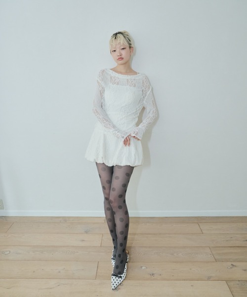 smyeon レース付きフーディー Oversize lace zip hoodie /レース付きオーバーサイズジップ