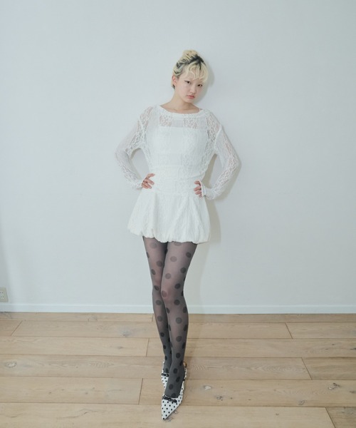 Smyeon レース付きコンパクトジップフーディー Smyeon パーカー Oversize lace zip hoodie /レース付きオーバー