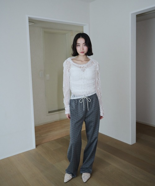 新品未使用　シアー レーストップス Lace sheer tops/レースシアープトップス（Tシャツ/カットソー