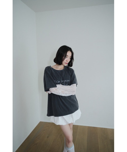 新品未使用　シアー レーストップス Lace sheer tops/レースシアープトップス（Tシャツ/カットソー