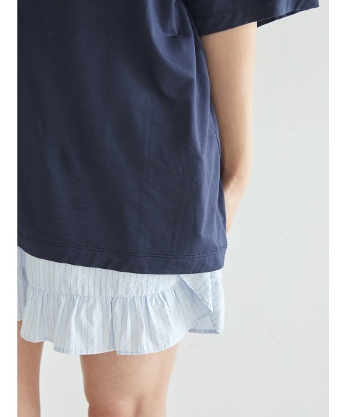新品未使用【接触冷感】ベアワンポイントTシャツ&ストライプショートパンツ ピンク ONLINE限定】【接触冷感】ベアワンポイントTシャツ&ストライプ
