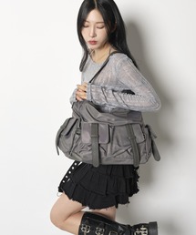 FOLLOWIN | A4収納可能ユニークポケットショルダーバッグ/クロスバッグ(ショルダーバッグ)