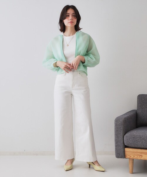 OPAQUE.CLIP（オペークドットクリップ）の「フライスアメリカンスリーブタンクトップ（タンクトップ・レディース・ネイビー/ホワイト/ブラック・42/40/38）」の5枚目の写真