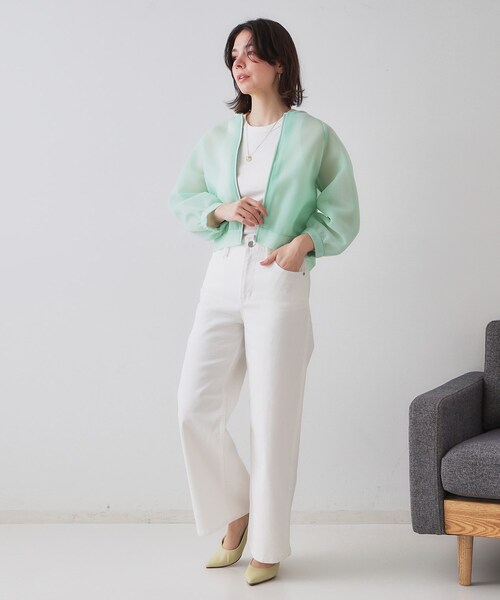 OPAQUE.CLIP（オペークドットクリップ）の「フライスアメリカンスリーブタンクトップ（タンクトップ・レディース・ネイビー/ホワイト/ブラック・42/40/38）」の6枚目の写真