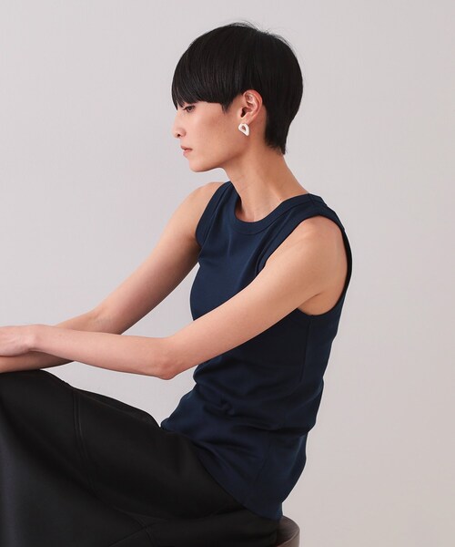 OPAQUE.CLIP（オペークドットクリップ）の「フライスアメリカンスリーブタンクトップ（タンクトップ・レディース・ネイビー/ホワイト/ブラック・42/40/38）」の8枚目の写真