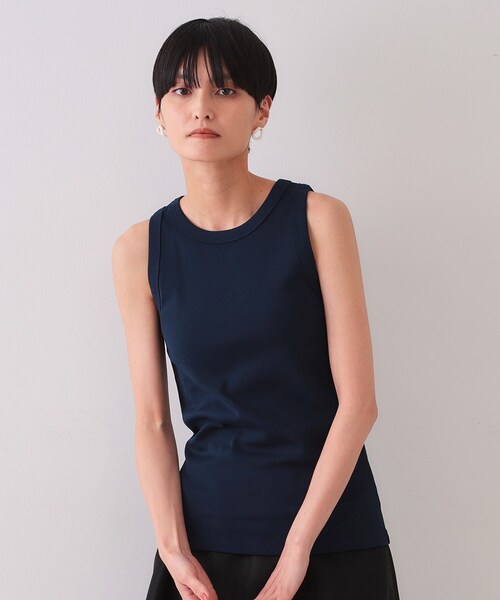 OPAQUE.CLIP（オペークドットクリップ）の「フライスアメリカンスリーブタンクトップ（タンクトップ・レディース・ネイビー/ホワイト/ブラック・42/40/38）」の9枚目の写真