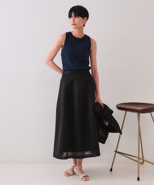 OPAQUE.CLIP（オペークドットクリップ）の「フライスアメリカンスリーブタンクトップ（タンクトップ・レディース・ネイビー/ホワイト/ブラック・42/40/38）」の10枚目の写真