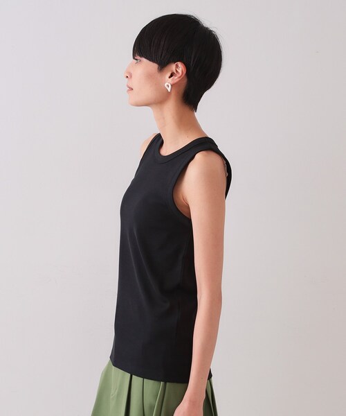 OPAQUE.CLIP（オペークドットクリップ）の「フライスアメリカンスリーブタンクトップ（タンクトップ・レディース・ネイビー/ホワイト/ブラック・42/40/38）」の17枚目の写真