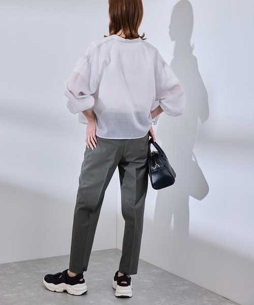 ROPE' PICNIC（ロペピクニック）の「【UV対応】【リネンライク・シリーズ】テーパードパンツ/通勤・セットアップ対応（スラックス・レディース・ダークブラウン/ネイビー/グレー/グレー系その他・40/38/36）」の8枚目の写真