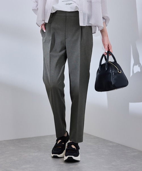 ROPE' PICNIC（ロペピクニック）の「【UV対応】【リネンライク・シリーズ】テーパードパンツ/通勤・セットアップ対応（スラックス・レディース・ダークブラウン/ネイビー/グレー/グレー系その他・40/38/36）」の10枚目の写真