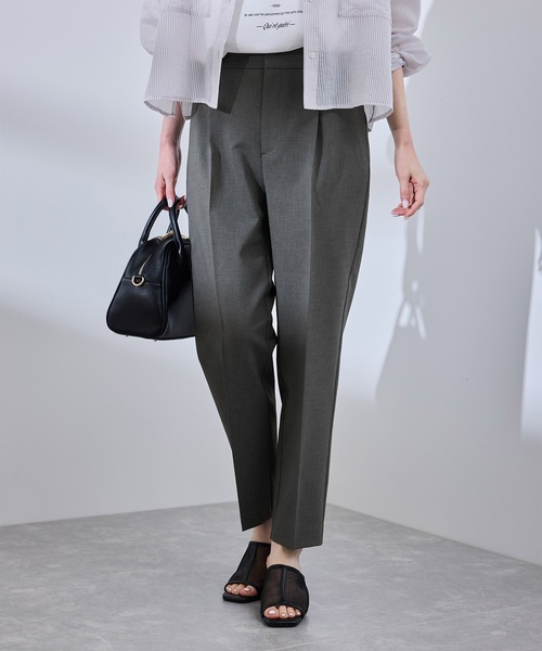 ROPE' PICNIC（ロペピクニック）の「【UV対応】【リネンライク・シリーズ】テーパードパンツ/通勤・セットアップ対応（スラックス・レディース・ダークブラウン/ネイビー/グレー/グレー系その他・40/38/36）」の11枚目の写真