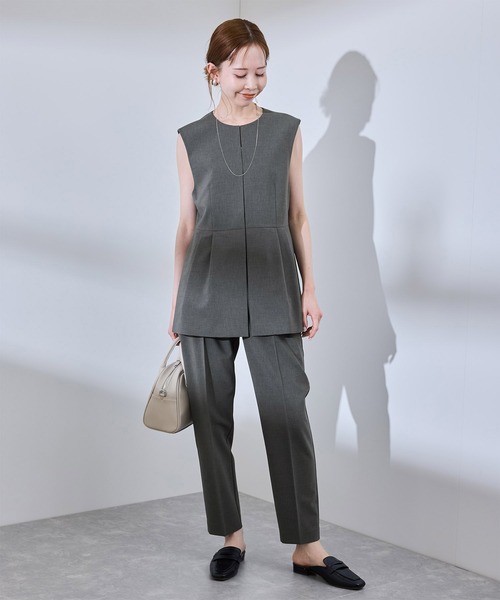 ROPE' PICNIC（ロペピクニック）の「【UV対応】【リネンライク・シリーズ】テーパードパンツ/通勤・セットアップ対応（スラックス・レディース・ダークブラウン/ネイビー/グレー/グレー系その他・40/38/36）」の13枚目の写真