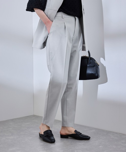 ROPE' PICNIC（ロペピクニック）の「【UV対応】【リネンライク・シリーズ】テーパードパンツ/通勤・セットアップ対応（スラックス・レディース・ダークブラウン/ネイビー/グレー/グレー系その他・40/38/36）」の19枚目の写真