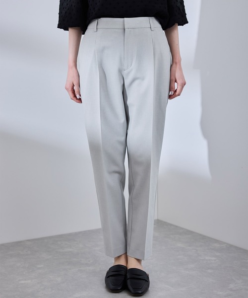 UV対応】【リネンライク・シリーズ】テーパードパンツ/通勤