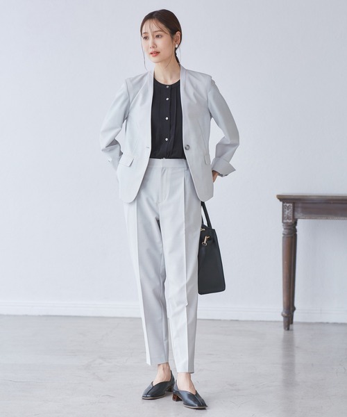 セール】【UV対応】【リネンライク・シリーズ】テーパードパンツ