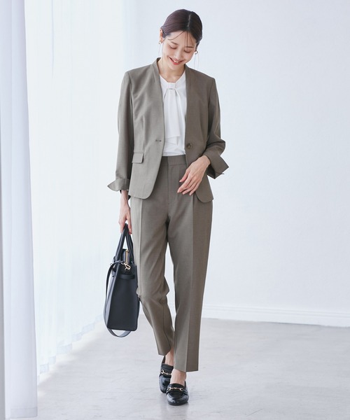 セール】【UV対応】【リネンライク・シリーズ】テーパードパンツ/通勤