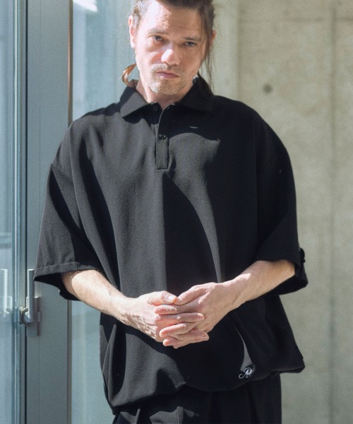 ポロシャツ ポロ ADAMPATEK/ripple looose polo shirt/リップルルーズポロシャツ(AP2514005) レディース メ ADAMPATEK/ripple looose polo shirt/リップルルーズポロシャツ