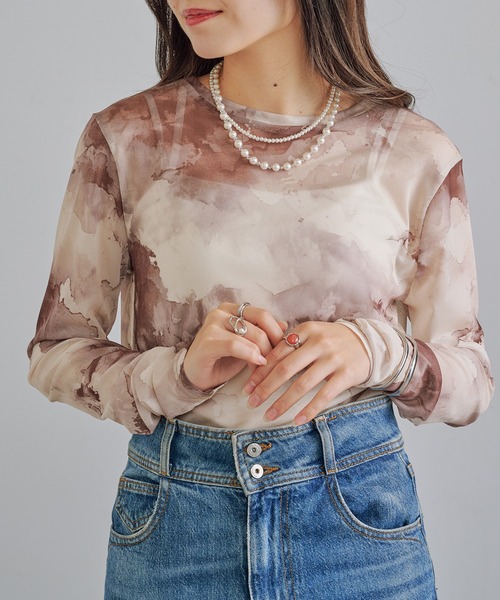 MAISON BREEZE(メゾンブリーズ)の「【MAISON BREEZE】2連パール×ビーズコンビネックレス OSWY(ネックレス・レディース・ホワイト・FREE)」の4枚目の写真