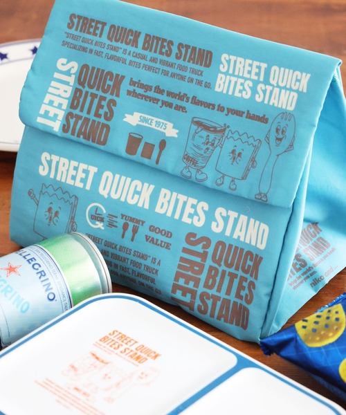 niko and...(ニコアンド)の「オリジナル保冷バッグ【STREET QUICK BITES STAND】(お弁当箱・レディース・オレンジ/ブルー・0)」の2枚目の写真