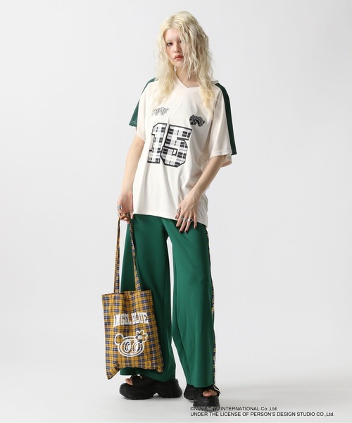 FOREVER 21(フォーエバー トゥエンティーワン)の「【ANGEL BLUE】チェックトートバッグ(トートバッグ・レディース・ネイビー/イエロー・FREE)」の9枚目の写真