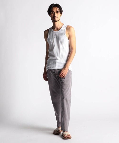 NICOLE CLUB FOR MEN（ニコルクラブフォーメン）の「ランダムテレコ・メランジ天竺タンクトップ（タンクトップ・メンズ・オレンジ/ホワイト系/ブルー系/ブラック/ネイビー/オフホワイト・LARGE/X-LARGE/MEDIUM）」の7枚目の写真