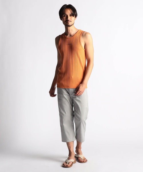 NICOLE CLUB FOR MEN（ニコルクラブフォーメン）の「ランダムテレコ・メランジ天竺タンクトップ（タンクトップ・メンズ・オレンジ/ホワイト系/ブルー系/ブラック/ネイビー/オフホワイト・LARGE/X-LARGE/MEDIUM）」の8枚目の写真