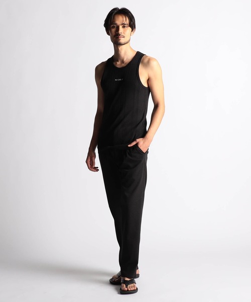 NICOLE CLUB FOR MEN（ニコルクラブフォーメン）の「ランダムテレコ・メランジ天竺タンクトップ（タンクトップ・メンズ・オレンジ/ホワイト系/ブルー系/ブラック/ネイビー/オフホワイト・LARGE/X-LARGE/MEDIUM）」の9枚目の写真