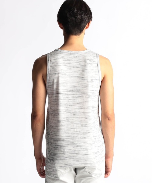 NICOLE CLUB FOR MEN（ニコルクラブフォーメン）の「ランダムテレコ・メランジ天竺タンクトップ（タンクトップ・メンズ・オレンジ/ホワイト系/ブルー系/ブラック/ネイビー/オフホワイト・LARGE/X-LARGE/MEDIUM）」の13枚目の写真