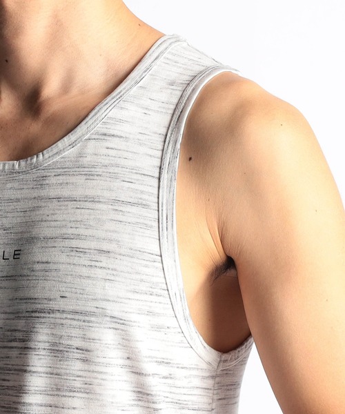 NICOLE CLUB FOR MEN（ニコルクラブフォーメン）の「ランダムテレコ・メランジ天竺タンクトップ（タンクトップ・メンズ・オレンジ/ホワイト系/ブルー系/ブラック/ネイビー/オフホワイト・LARGE/X-LARGE/MEDIUM）」の16枚目の写真