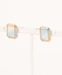 【irodori】small jewel cut ・練り込み模様のpierce・長角
