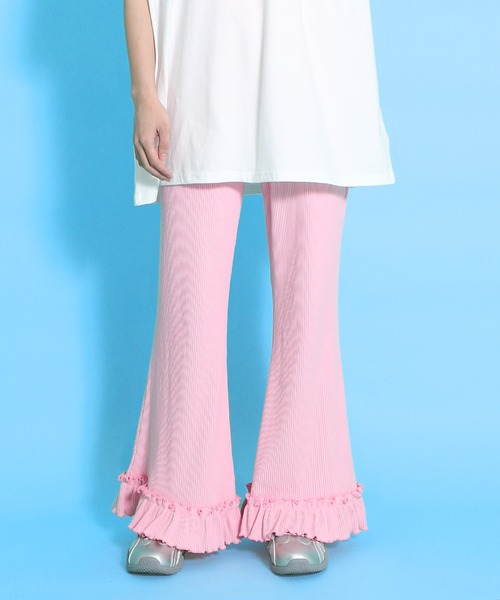 PUNYUS（プニュズ）の「リブフレアフリルパンツ（その他パンツ・レディース・グリーン/ブルー/ピンク/イエロー/ブラック・1/2/4/3）」の5枚目の写真