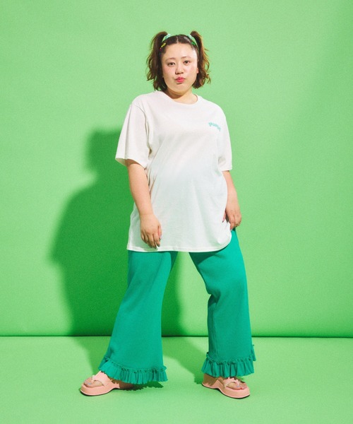 PUNYUS プニュズ リブフレアフリルパンツ リブフレアフリルパンツ（その他パンツ）｜PUNYUS（プニュズ）の