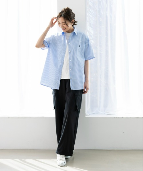 Champion（チャンピオン）の「＜champion/UNDOVE＞【UVカット/吸水速乾/ストレッチ/チャンピオン/低身長さん用サイズ有/スポーティ/ハイウエストパンツ/カーゴパンツ/カジュアルパンツ/裾ドロスト付】カーゴパンツ（その他パンツ・レディース・ブラック/カーキ・MEDIUM/SMALL/X-LARGE/LARGE）」の4枚目の写真