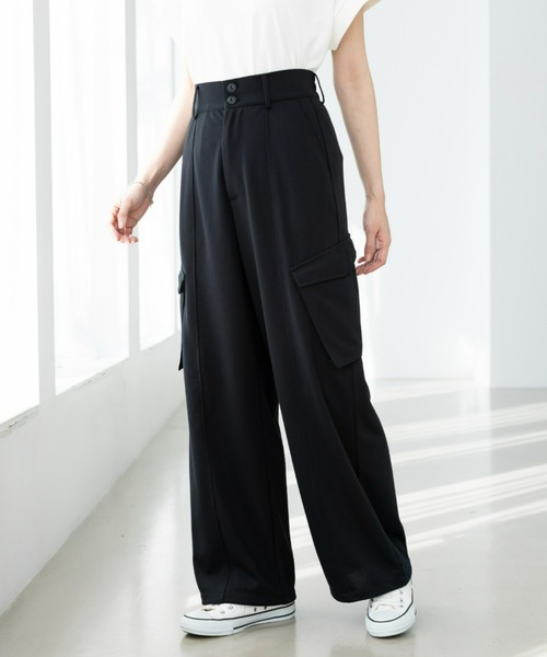 Champion（チャンピオン）の「＜champion/UNDOVE＞【UVカット/吸水速乾/ストレッチ/チャンピオン/低身長さん用サイズ有/スポーティ/ハイウエストパンツ/カーゴパンツ/カジュアルパンツ/裾ドロスト付】カーゴパンツ（その他パンツ・レディース・ブラック/カーキ・MEDIUM/SMALL/X-LARGE/LARGE）」の8枚目の写真