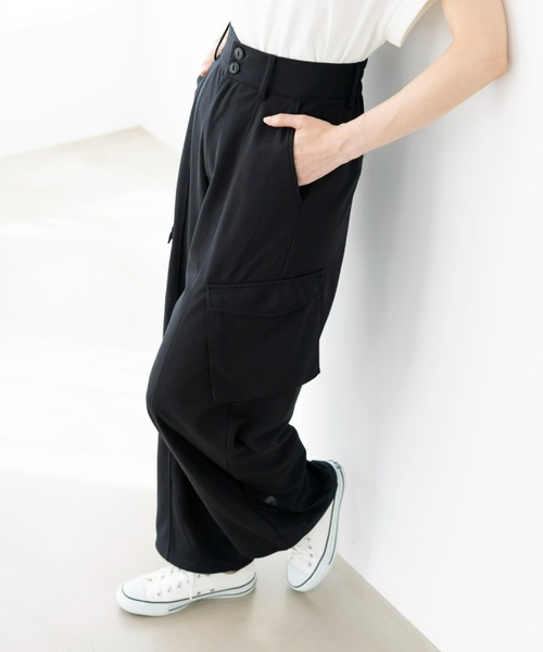 Champion（チャンピオン）の「＜champion/UNDOVE＞【UVカット/吸水速乾/ストレッチ/チャンピオン/低身長さん用サイズ有/スポーティ/ハイウエストパンツ/カーゴパンツ/カジュアルパンツ/裾ドロスト付】カーゴパンツ（その他パンツ・レディース・ブラック/カーキ・MEDIUM/SMALL/X-LARGE/LARGE）」の21枚目の写真