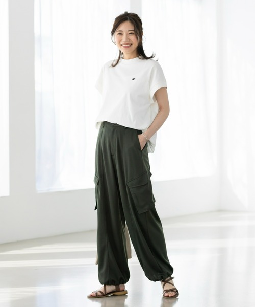 Champion（チャンピオン）の「＜champion/UNDOVE＞【UVカット/吸水速乾/ストレッチ/チャンピオン/低身長さん用サイズ有/スポーティ/ハイウエストパンツ/カーゴパンツ/カジュアルパンツ/裾ドロスト付】カーゴパンツ（その他パンツ・レディース・ブラック/カーキ・MEDIUM/SMALL/X-LARGE/LARGE）」の11枚目の写真