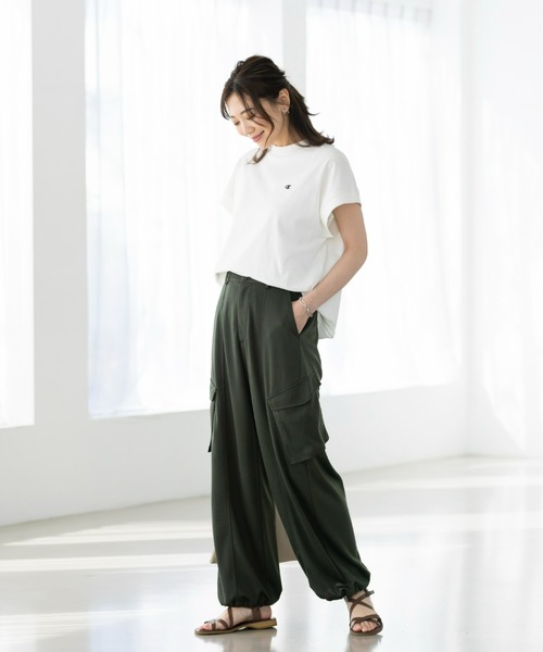 Champion（チャンピオン）の「＜champion/UNDOVE＞【UVカット/吸水速乾/ストレッチ/チャンピオン/低身長さん用サイズ有/スポーティ/ハイウエストパンツ/カーゴパンツ/カジュアルパンツ/裾ドロスト付】カーゴパンツ（その他パンツ・レディース・ブラック/カーキ・MEDIUM/SMALL/X-LARGE/LARGE）」の12枚目の写真