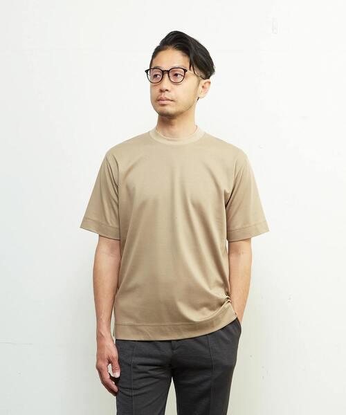 MEN'S MELROSE（メンズメルローズ）の「《WEB限定》ICE PACK NYLON 半袖ジャケT | 接触冷感 / 速乾（Tシャツ/カットソー・メンズ・ホワイト/チャコールグレー/ブラック/ベージュ/ネイビー/ブラウン・4/2/3/5）」の5枚目の写真