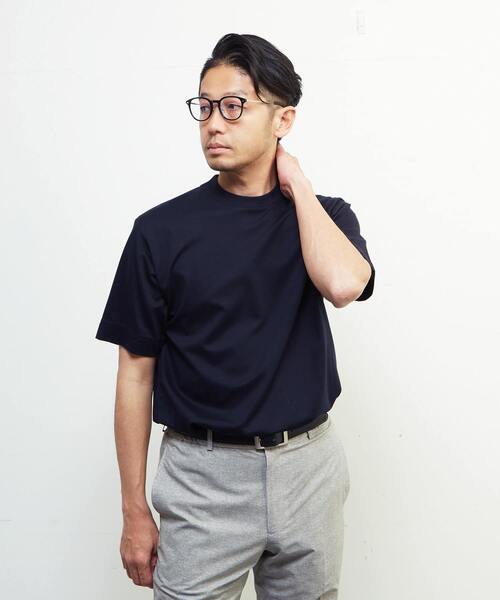 MEN'S MELROSE（メンズメルローズ）の「《WEB限定》ICE PACK NYLON 半袖ジャケT | 接触冷感 / 速乾（Tシャツ/カットソー・メンズ・ホワイト/チャコールグレー/ブラック/ベージュ/ネイビー/ブラウン・4/2/3/5）」の6枚目の写真